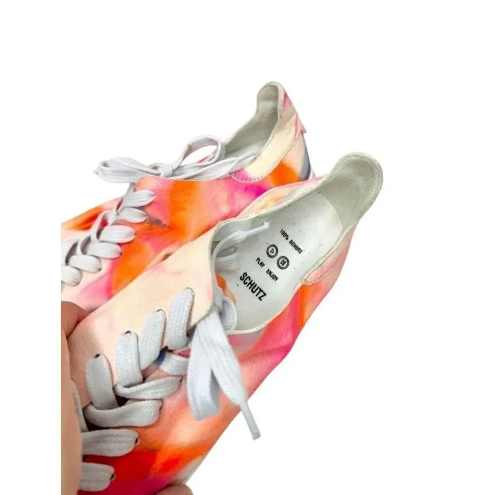 SCHUTZ Sneakers Size 6B Multicolor Ofelia Leather Shoes‎